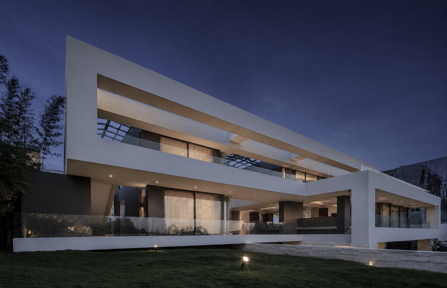 Stacked cantilevers — the structure is the architecture.